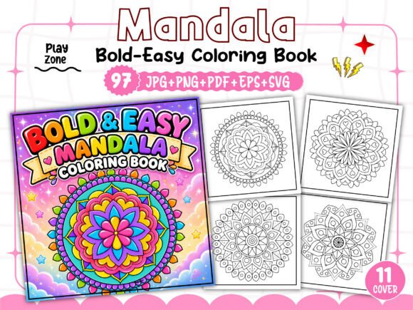 Download Bold Easy Mandala Coloring Book - Kids - Coloring book Collection