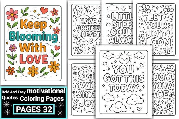 Download Bold and Easy Motivational Coloring Book - Coloring book Collection