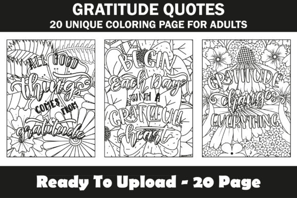 Download Gratitude Quotes Coloring Book Interior - Coloring book Collection