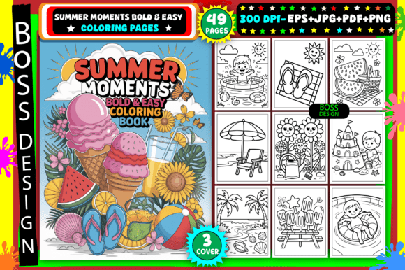 Download Summer Moments Bold &amp; Easy Coloring Book - Coloring book Collection