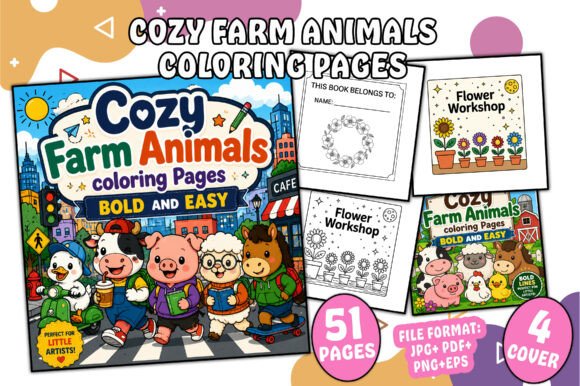 Download Cozy Farm Animals Coloring Pages - Cozy Collection