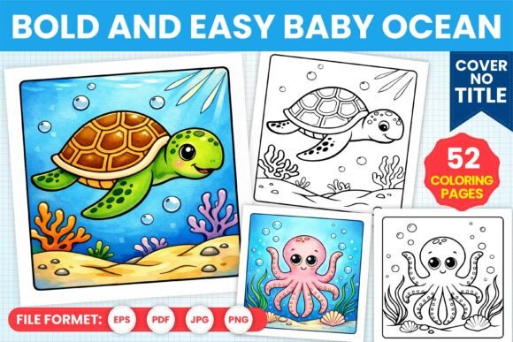 Download Bold and Easy Baby Ocean Coloring Book - Coloring book Collection