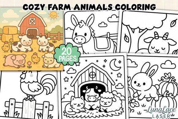 Download Cozy Farm Animals Coloring Page - Cozy Collection