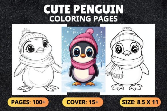 Download Bold and Easy Cute Penguin Coloring Book - Coloring book Collection