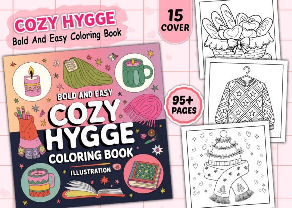 Download Cozy Hygge Bold and Easy Coloring Pages - Cozy Collection