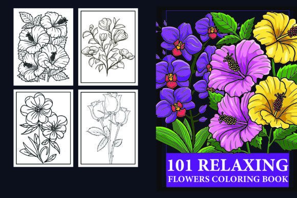 Download 100 Relaxing Flowers Coloring Book - Coloring book Collection