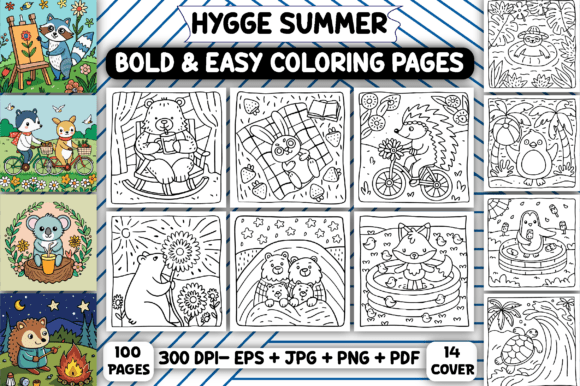 Download Hygge Summer: Bold &amp; Easy Coloring Book - Coloring book Collection