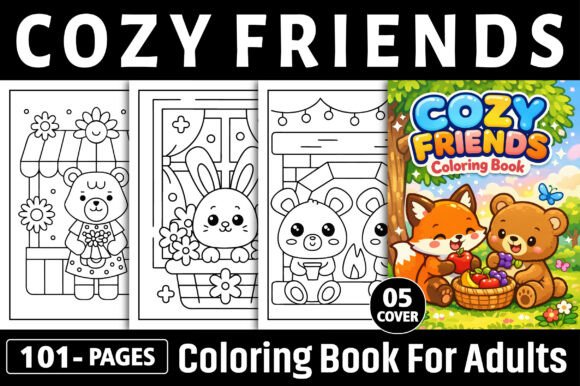 Download Cozy Friends Coloring Pages for Adults - Cozy Collection