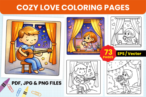 Download Cozy Love Doodles Coloring Pages for Tee - Cozy Collection