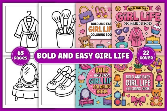 Download Bold and Easy Girl Life Coloring Book - Coloring book Collection