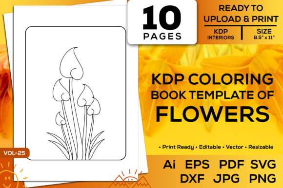 Download Kdp Coloring Book Template of Flower Pdf - Coloring book Collection
