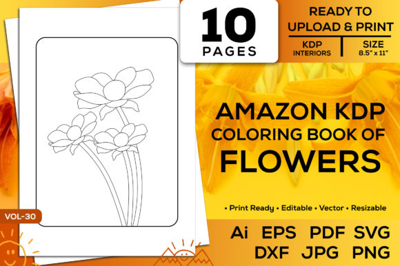 Download Kdp Coloring Book Template of Flower Pdf - Coloring book Collection