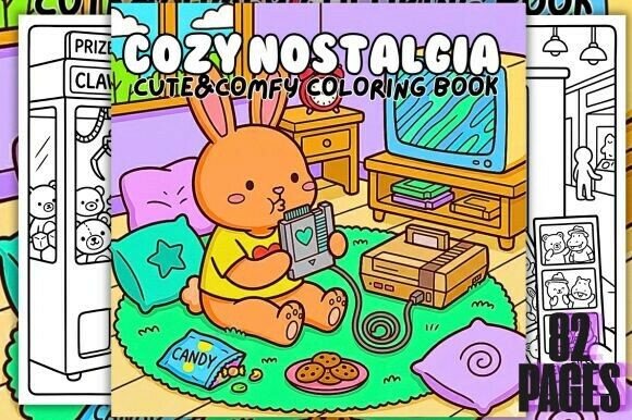 Download Cozy Nostalgia Cute&amp;Comfy Coloring Book - Premium Resources