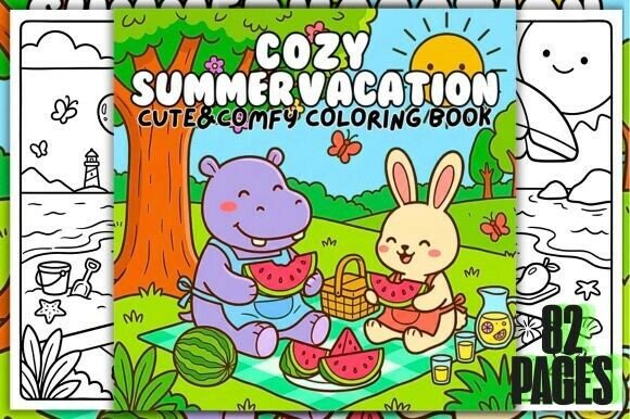 Download Cozy Summer Vacation Coloring Book - Premium Resources