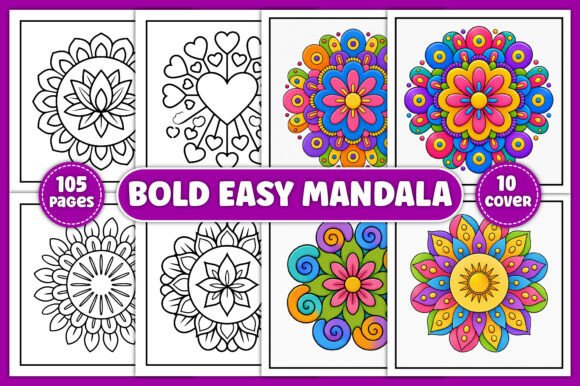 Download Bold Easy Mandala Coloring Book Kids - Coloring book Collection