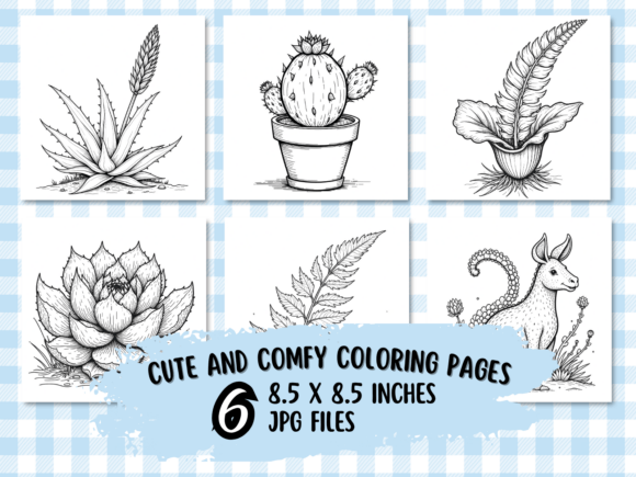 Download Succulent Ferns Kawaii Coloring Book - Coloring book Collection