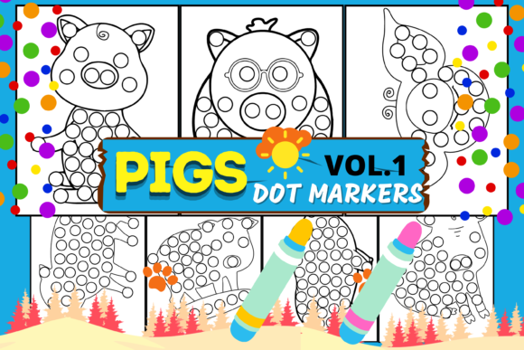 Download Pig Dot Markers Coloring Book VOL.1 - Coloring book Collection