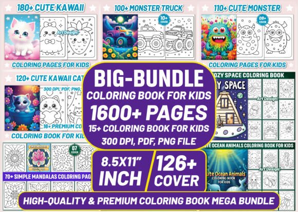 Download Kids Big Bundle of Coloring Book Pages - Coloring book Collection