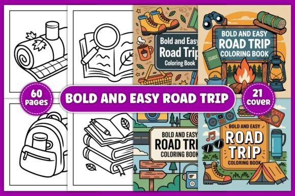 Download Bold and Easy Road Trip Coloring Book - Coloring book Collection