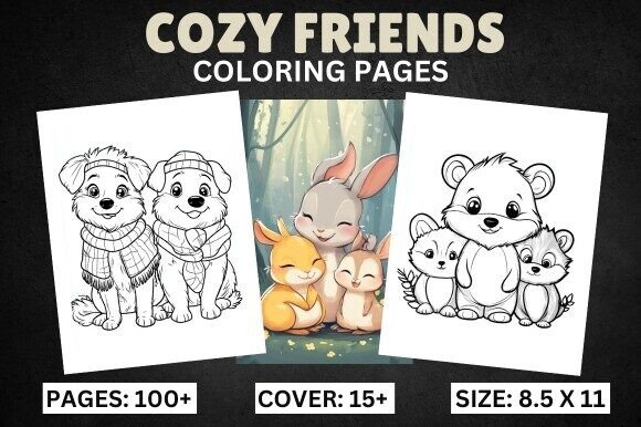Download Cozy Friends Coloring Book for Adults - Cozy Collection