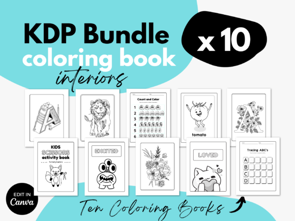 Download 10 Coloring Books Bundle ⋆ KDP Interiors - Coloring book Collection
