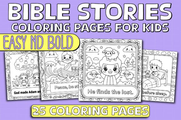 Download BIBLE COLORING BOOK Cute Easy Bold Kids - Coloring book Collection