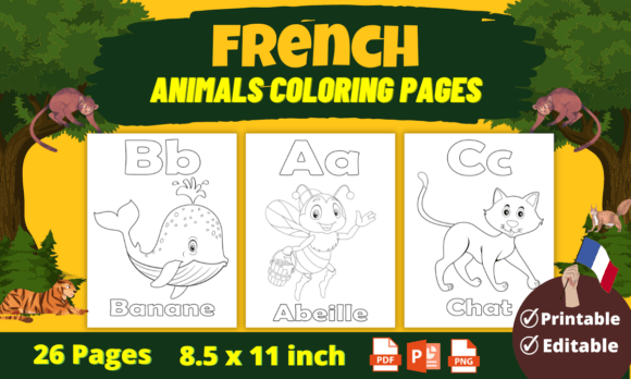 Download Animals  Alphabet Coloring Book (French) - Coloring book Collection