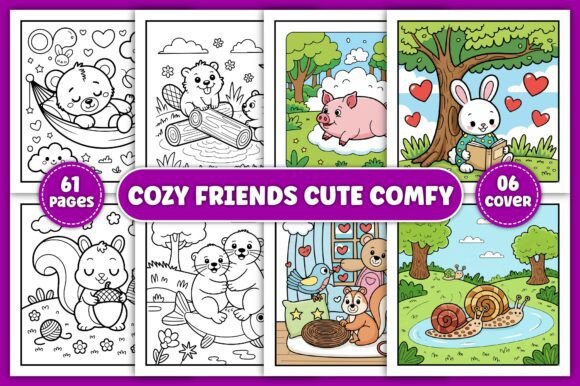 Download Cozy Friends Cute &amp; Comfy Coloring Pages - Cozy Collection