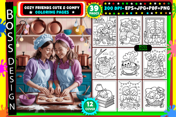 Download Cozy Friends Cute &amp; Comfy Coloring Pages - Cozy Collection