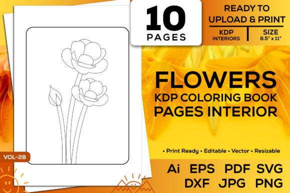 Download Flowers Kdp Coloring Book Interior Pdf - Coloring book Collection