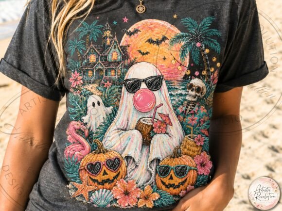 Download Summerween Ghost PNG Beach Halloween Png - Beach Collection