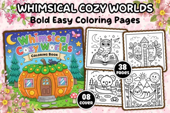 Download Whimsical Cozy Worlds Coloring Book - Cozy Collection