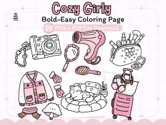 Download Cozy Girly Coloring Pages Bold &amp; Easy - Cozy Collection