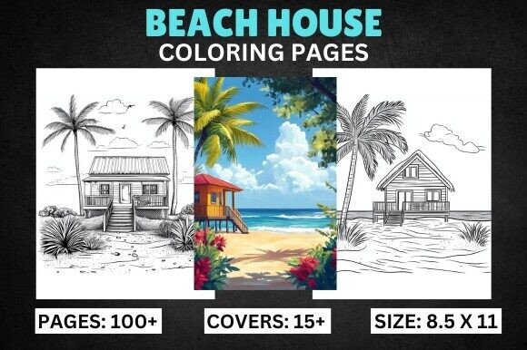 Download Beach House Coloring Book Pages - Beach Collection