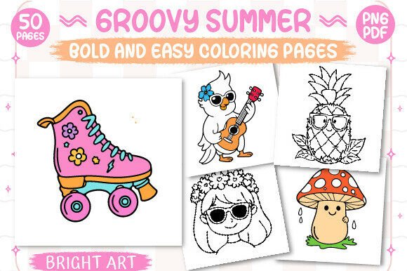 Download Groovy Summer Coloring Book - Coloring book Collection