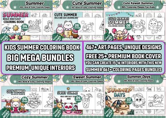 Download KIDS SUMMER COLORING BOOK BIG BUNDLE-KDP - Coloring book Collection
