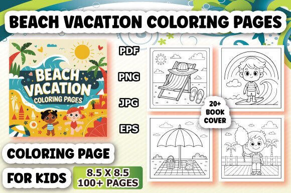 Download Beach Vacation Coloring Pages for Kids - Beach Collection
