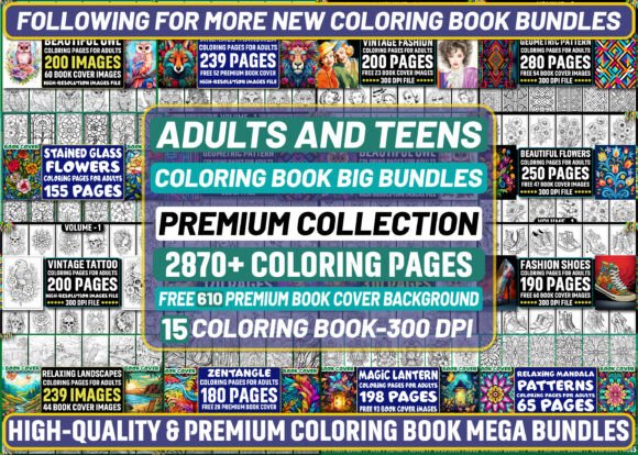 Download Adults-Teens Coloring Book Big Bundles - Coloring book Collection