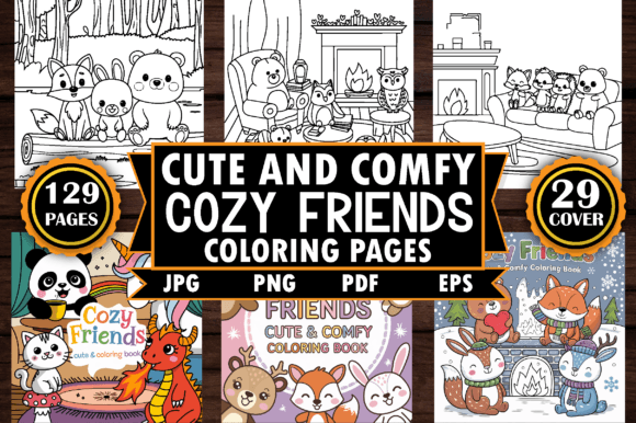 Download Cozy Friends Cute &amp; Comfy Coloring Pages - Cozy Collection