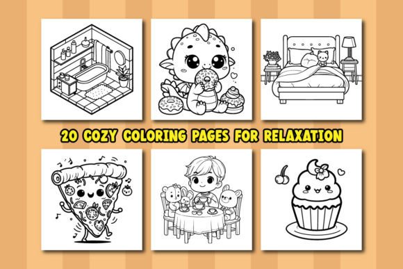 Download 20 Cozy Coloring Pages Interior for KDP - Cozy Collection
