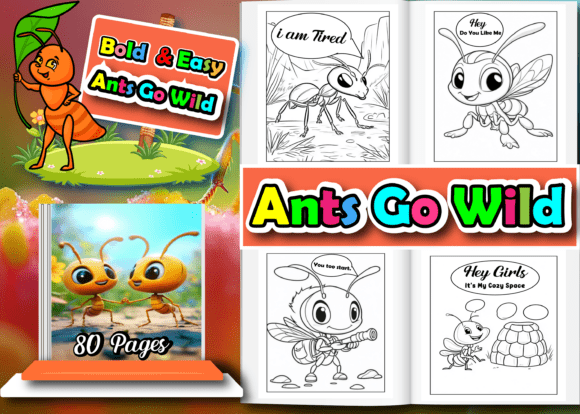 Download Ants Go Wild Easy Coloring Book for Kids - Coloring book Collection