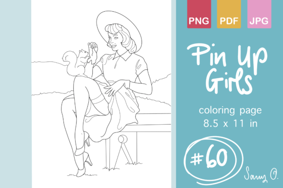 Download Retro Pin Up Girls for KDP Coloring Book - Coloring book Collection