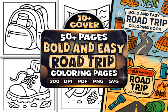 Download Bold and Easy Road Trip Coloring Book - Coloring book Collection