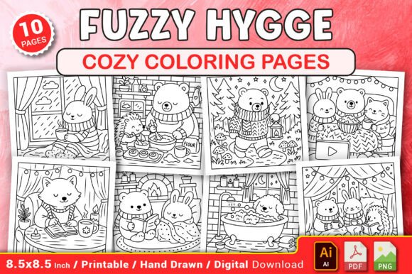 Download Fuzzy Hygge Cozy Coloring Pages - Cozy Collection