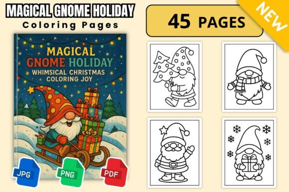 Download Magical Gnome Holiday Coloring Book Fun - Coloring book Collection