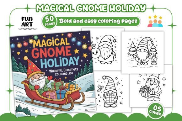 Download Magical Gnome Holiday Coloring Book - Coloring book Collection