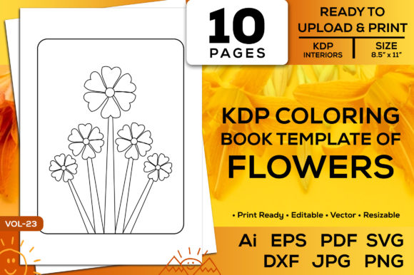 Download Kdp Coloring Book Template of Flower Pdf - Coloring book Collection