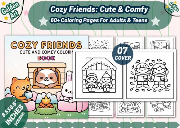 Download Cozy Friends: 60 Coloring Pages - Cozy Collection
