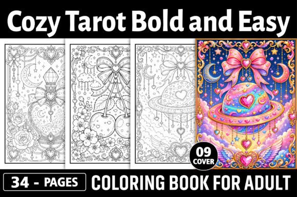 Download Bold and Easy Cozy Tarot Coloring Pages - Premium Resources