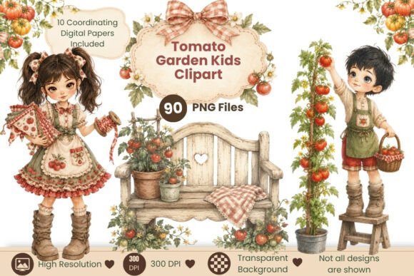 Download Tomato Garden Kids Clipart Bundle - Premium Resources